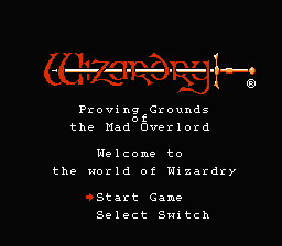 Wizardry: Proving Grounds of the Mad Overlord title screenshot